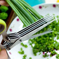 BladeBurst™ Five-Blade Herb Shears — Slice Herbs Fast and Effortlessly for Kitchen Mastery