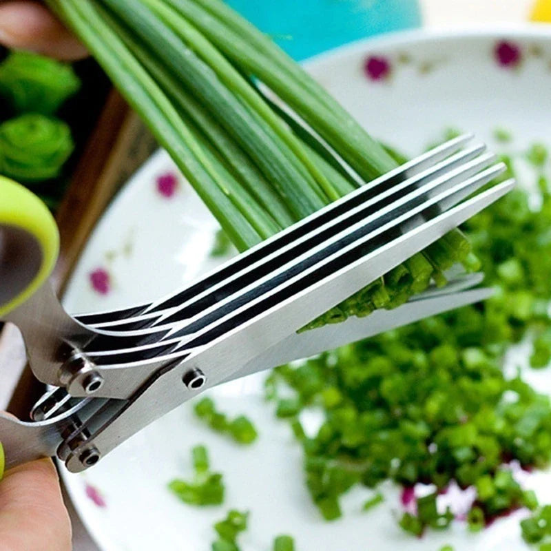 BladeBurst™ Five-Blade Herb Shears — Slice Herbs Fast and Effortlessly for Kitchen Mastery
