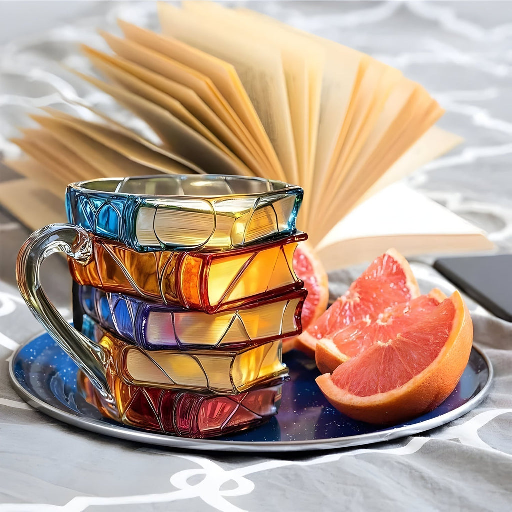 Mug | 3D Book-Shaped Cup | Handmade & Vibrant | For Coffee & Tea | BookLume