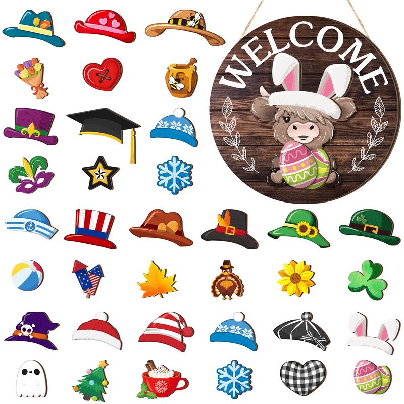 FestivaCharm™ Highland Cow Sign — Instantly Transform Your Door into a Year-Round Celebration That Wows Every Guest