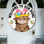 FestivaCharm™ Highland Cow Sign — Instantly Transform Your Door into a Year-Round Celebration That Wows Every Guest