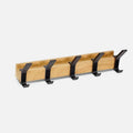 Wall Coat Rack | Metal and Wood | Compact Space-Saving Design | Holmika