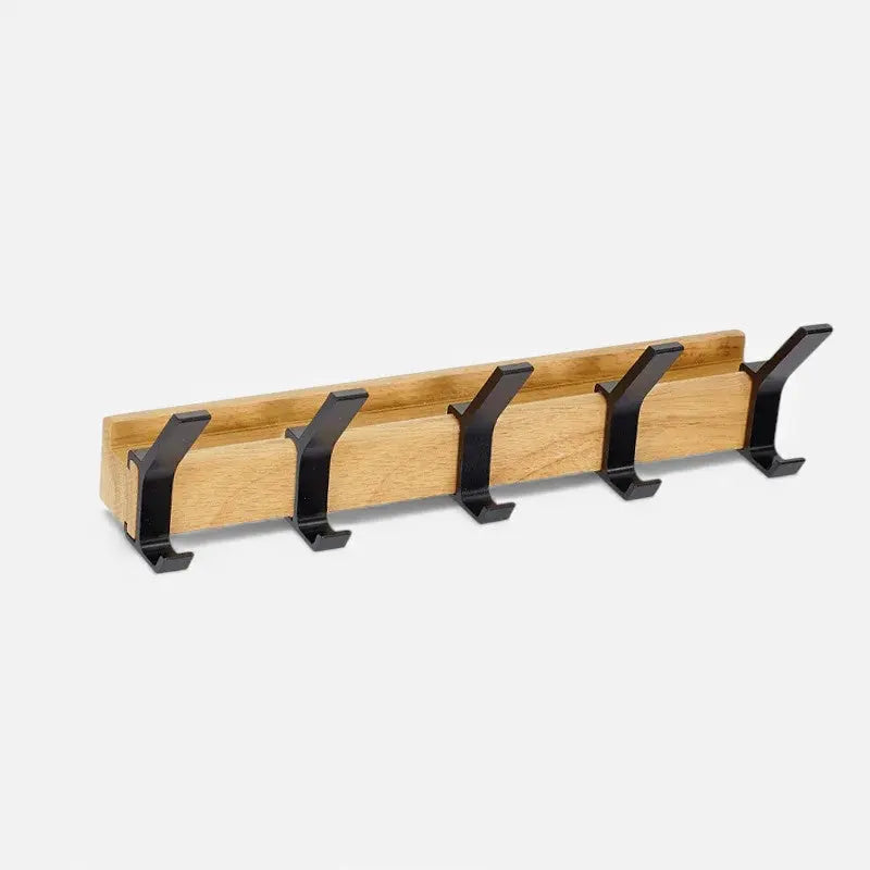 Wall Coat Rack | Metal and Wood | Compact Space-Saving Design | Holmika