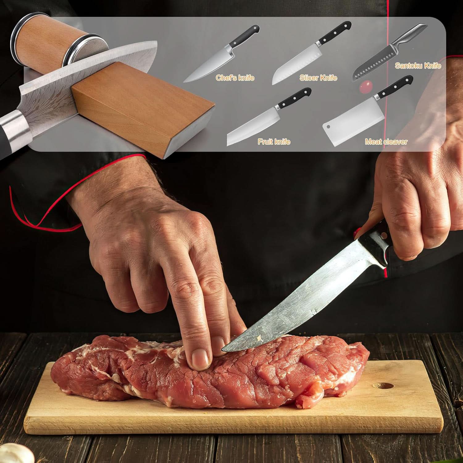 Knife Sharpener | Magnetic Angle Roller Grinder | Diamond & Ceramic | Stonemark