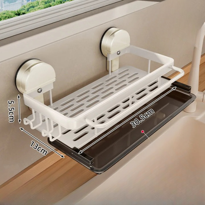 Kitchen Shelf | Powerful Suction Cup Attachment | Open Water Drainage | SnapShelf