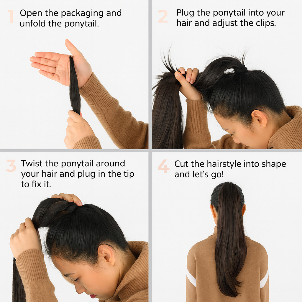 LuxeFlo™ — Instantly Own Your Stunning, Full-Volume Ponytail with Effortless Confidence