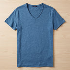 AeroLuxe™ – Lightweight Slub Cotton V-Neck Tee with Raw-Edge Trim