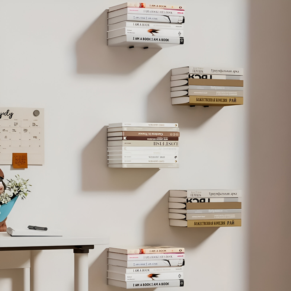 Floating Shelf | Invisible Floating Look for Books | Sturdy Iron Wall Bracket | FloatShelf