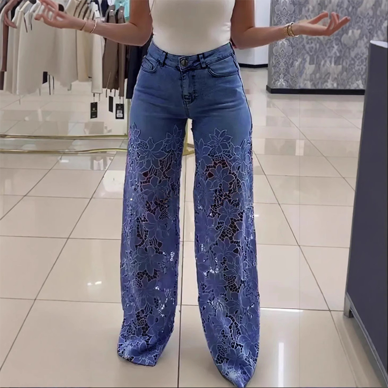LioraLuxe™ — Steal the Spotlight in Lace-Trimmed Wide-Leg Denim You’ll Truly Wear