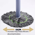 Self-wringing Microfiber Mop Head | Swivel Joint | Hands-Free | CleanPulse
