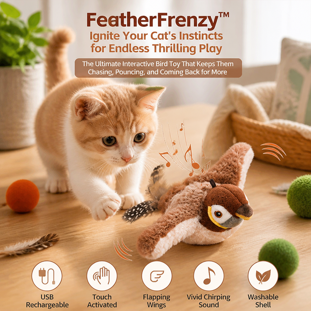 FeatherFrenzy™ — Ignite Your Cat’s Instincts for Endless Thrilling Play