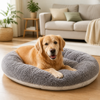 Extra Large Pet Bed | Ultra-Thick Reversible Plush | 120cm Velvet Cover | Comfortable Support