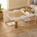 Indoor Small Dog Playpen | Foldable Design | Built-In Toilet Area | Easy Assembly