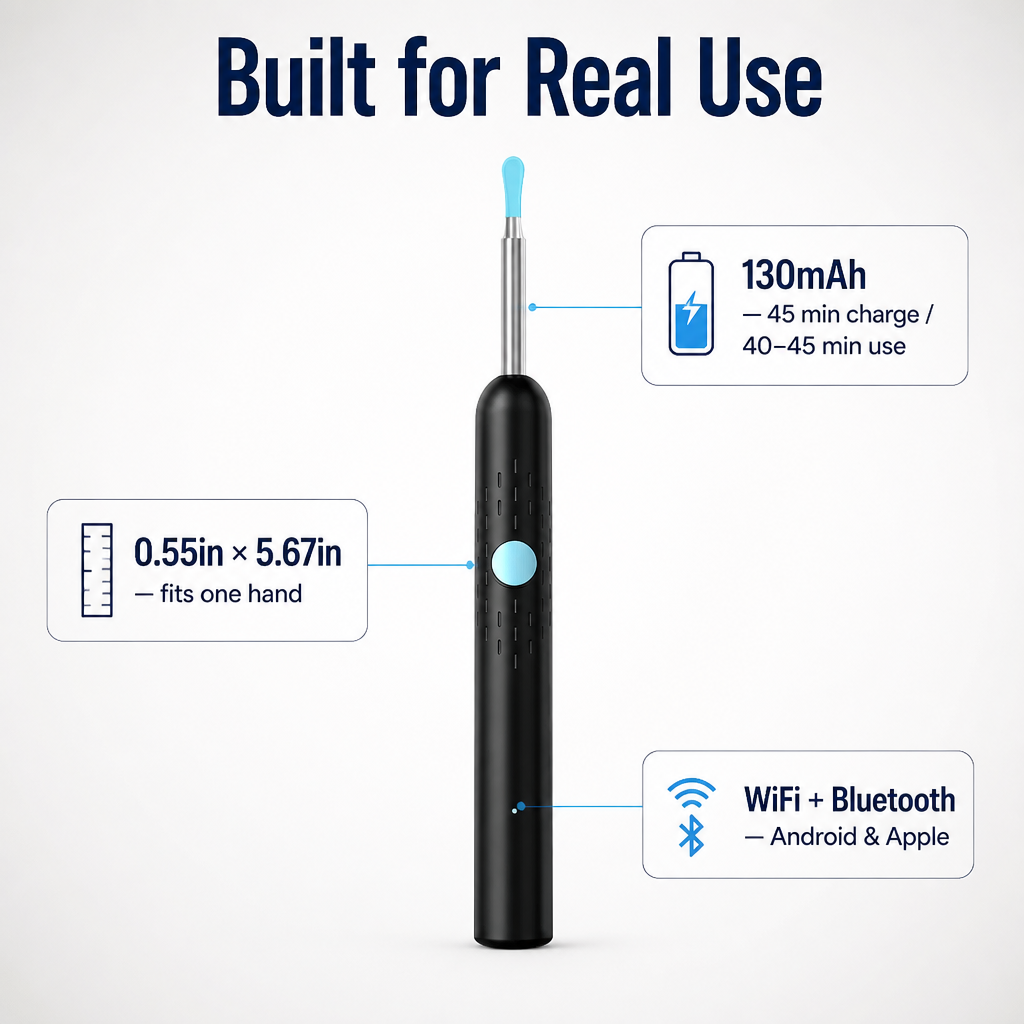 SonicSight™ — See Hidden Ear Wax Clearly and Clean with Confidence Every Time