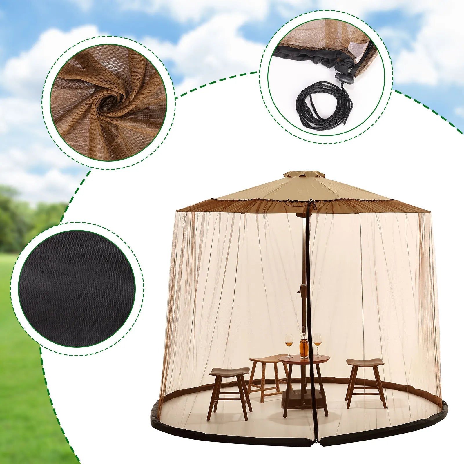 Fine Mesh Net Keeps Mosquitoes Out | Up to 240 cm | Sleek Design | Meshield