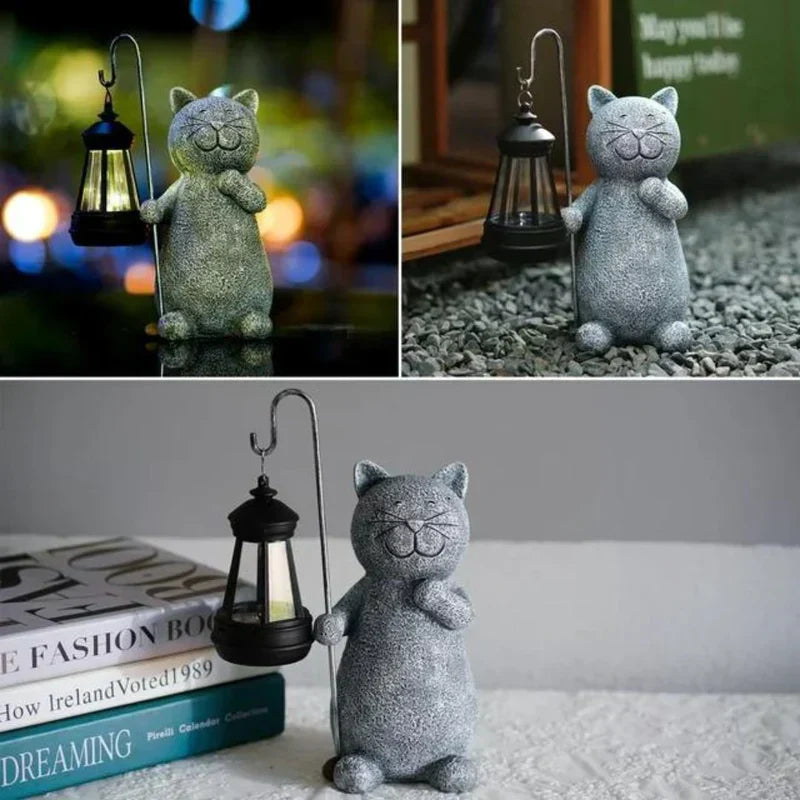 Solar-Powered Lighting | Cat Statue | Weather-Resistant | Lumikitty