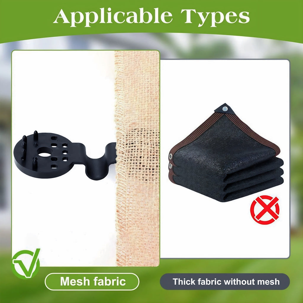 Lock-Grip Clips Shade Net | Plastic 6×4 cm | Firm Awning Fabric Hold | NetLock