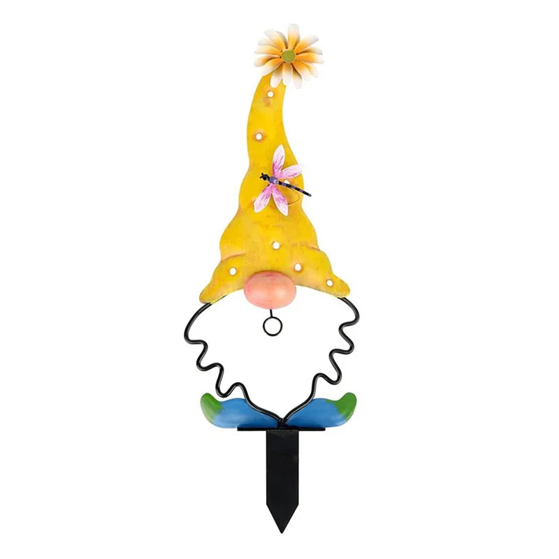 Garden Decoration Metal Garden Gnome | Stake Statues | Weather-Resistant | GnomePeak