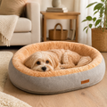 Small Dog & Cat Bed | Calming Donut Corduroy Plush | Washable & Breathable | Cozy Warmth