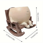 Smily Face Plant Pot | Resin Rocker Chair | Succulent & Cactus Accent | GrinPot