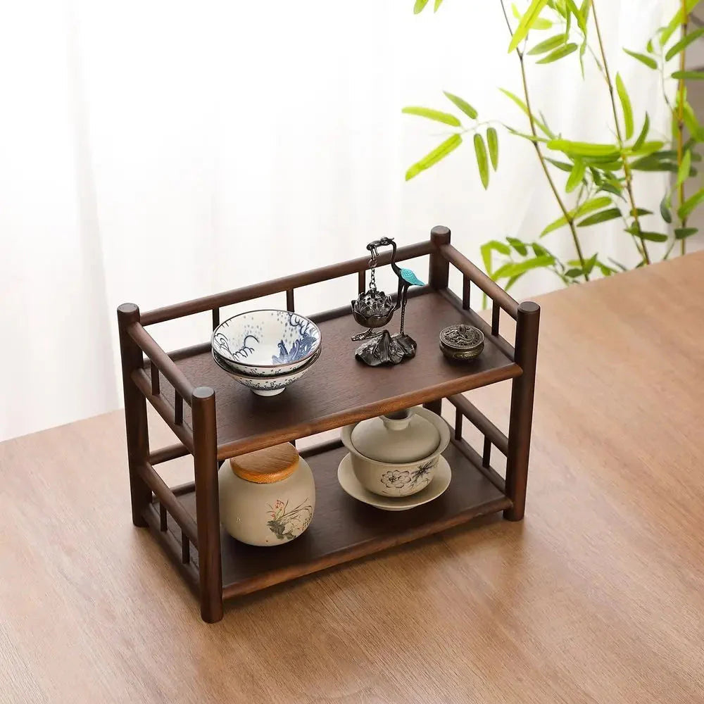 Wooden Shelf for Tea and Tableware | Sturdy Wood Build | Ready to Use | TeaCraft