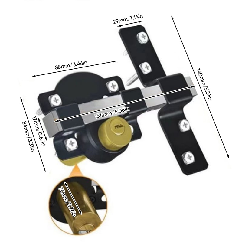 Gate Lock with Key | Corrosion-Resistant | Spring Bolt | GateSecure
