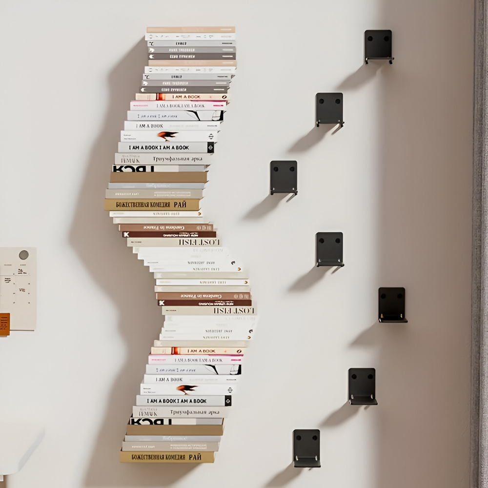 Floating Shelf | Invisible Floating Look for Books | Sturdy Iron Wall Bracket | FloatShelf