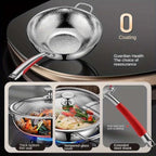 Titanium Wok 30 cm Round Base | Induction | Uncoated & Non-Stick | Forgea
