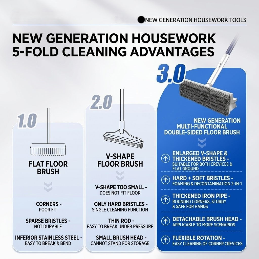 Deep angle scrub brush | Rotating head | Extended handle | DeepReach