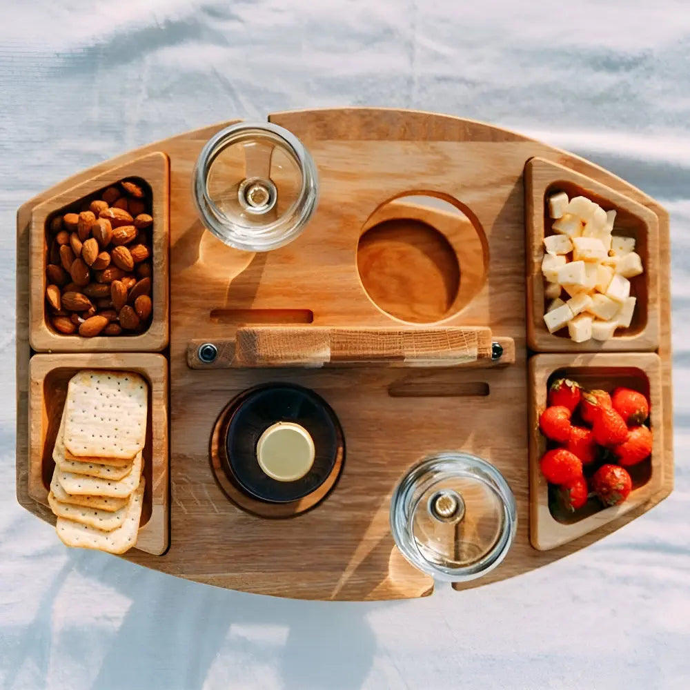 Picnic Table | Featuring Bottle and Glass Holder | Snack Storage | PicknickWerk