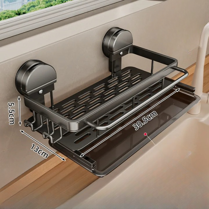 Kitchen Shelf | Powerful Suction Cup Attachment | Open Water Drainage | SnapShelf