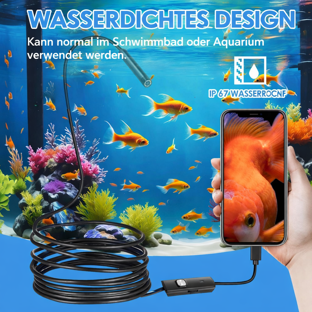 Endoscope Camera | Waterproof Inspection Cam | HD Clarity with LED Illumination | ScopeMate