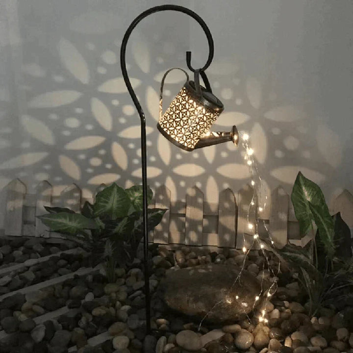 Garden Lamp Solar | Watering Can Shape | Soft Raindrop Light Display | GardenGlow