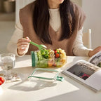 Glass Salad Bowl | Side Entry | Airtight Screw Lid | FreshBowl