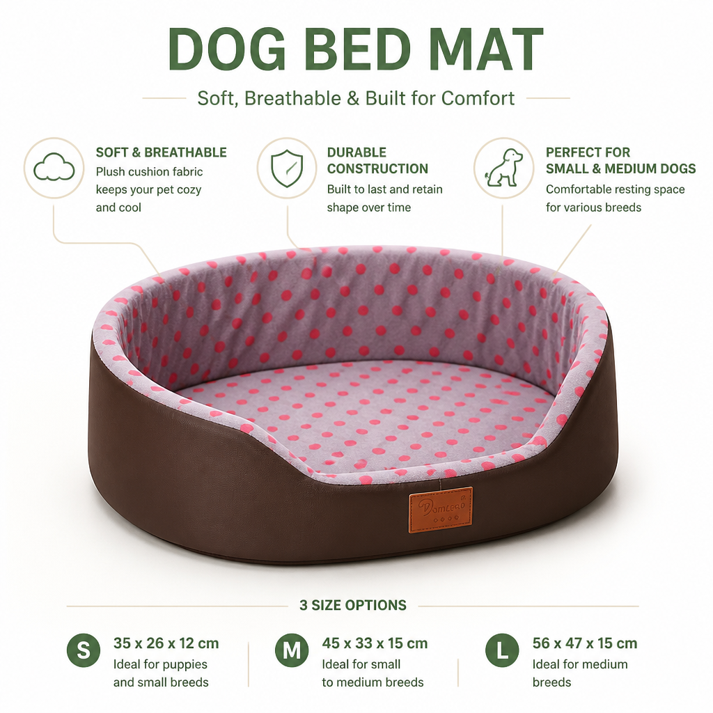 Dog Bed Mat for Small & Medium Dogs | Soft & Breathable Plush Cushion | Durable Construction