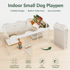 Indoor Small Dog Playpen | Foldable Design | Built-In Toilet Area | Easy Assembly