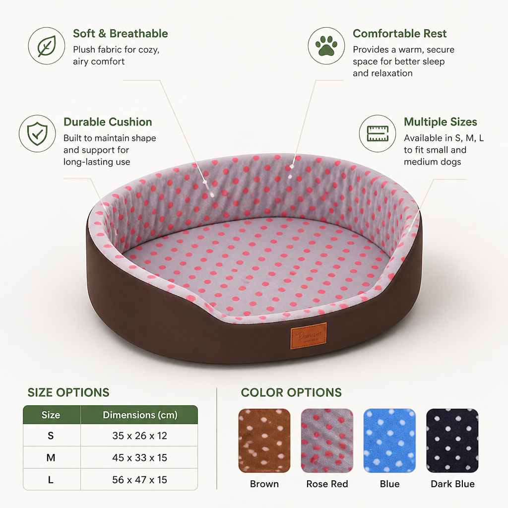 Dog Bed Mat for Small & Medium Dogs | Soft Breathable Plush | Durable Cushion | Comfortable Rest