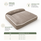 Pet Sofa Bed | Luxury Winter Plush Bolster | Removable Cover & Non-Slip Bottom