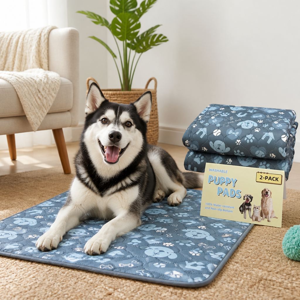 DogBedHouse Super-Absorbent Leak-Proof Non-Slip Training Pads (Washable, 2-Pack)