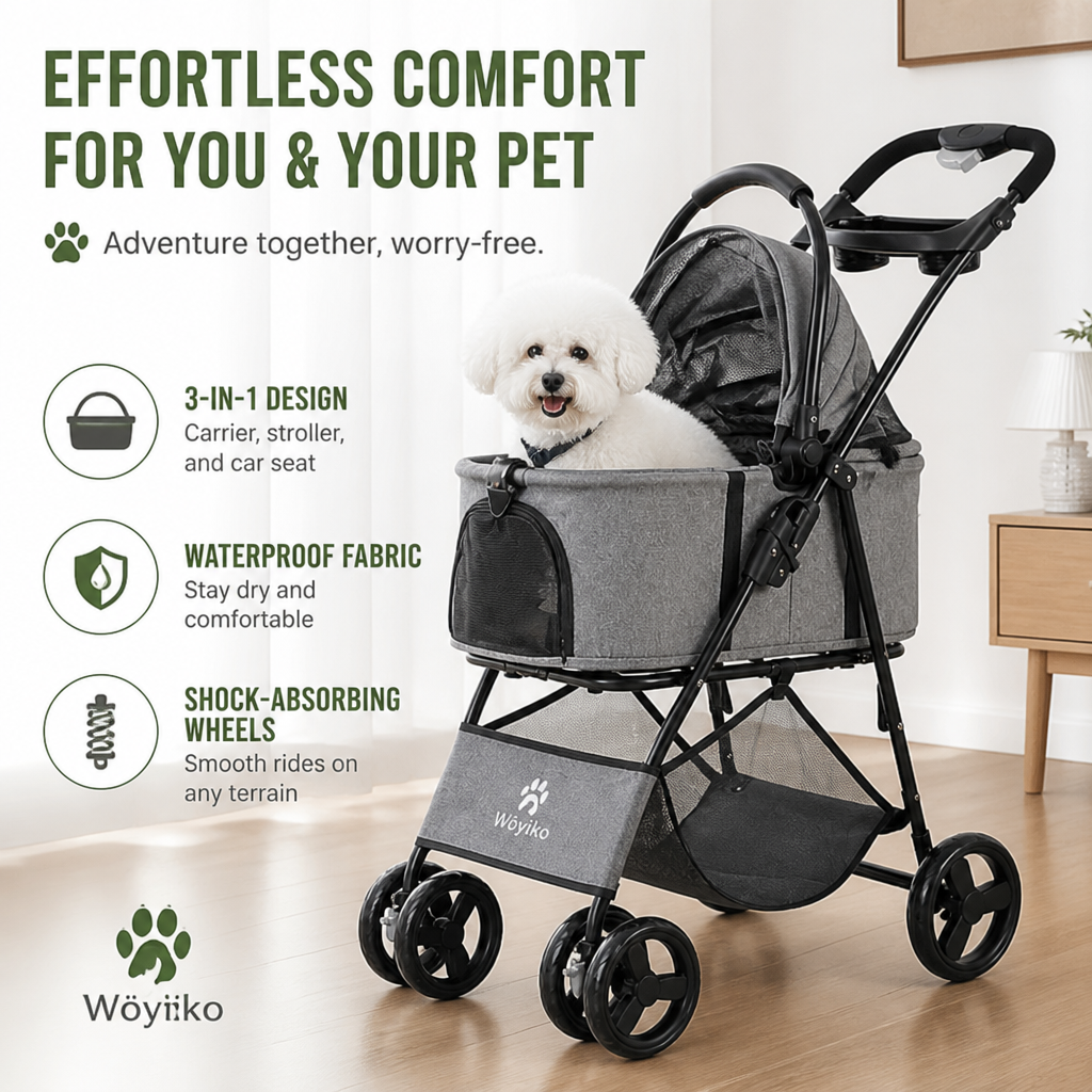 VitaStride™ Pet Stroller — Unlock Effortless Freedom and Joy on Every Adventure with Your Pet