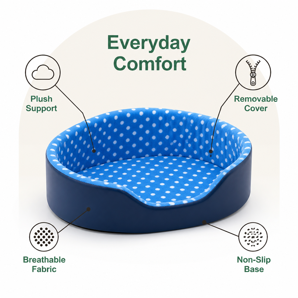 DogBedHouse Plush & Breathable Non-Slip Pet Mat (Removable Washable Cover)