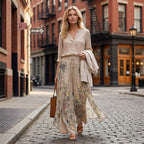 VeloraEase™ – Breezy Printed Wide-Leg Pants with Petal-Wrap Hem
