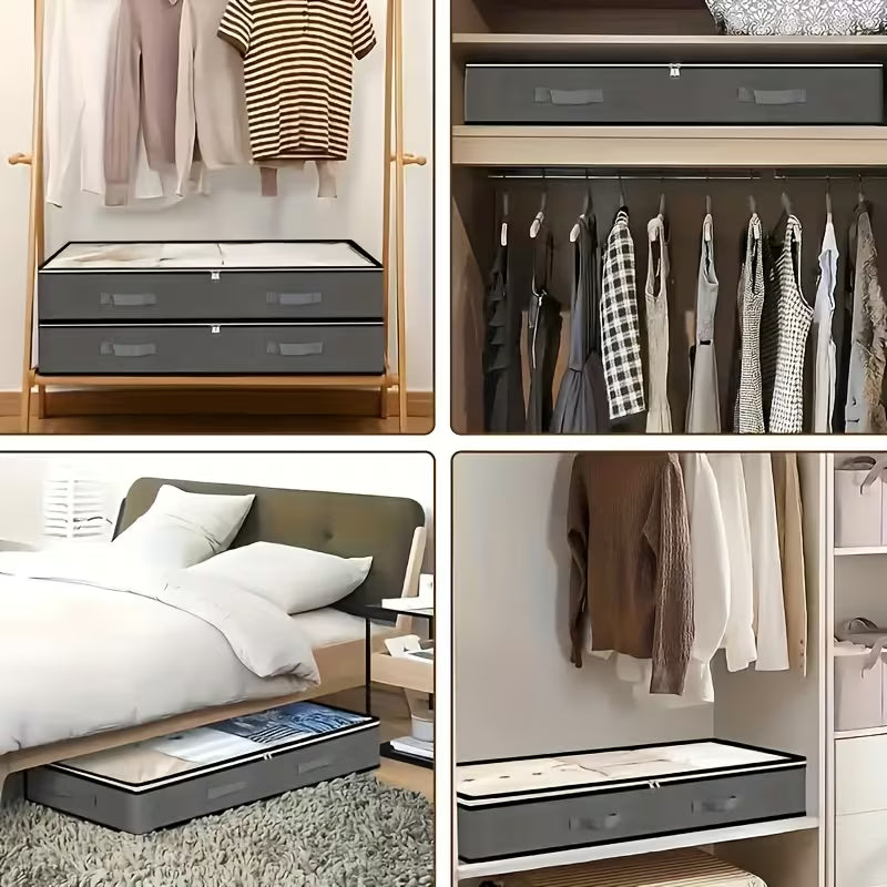 Underbed Storage Bags | Foldable Space-Saver | Clear Lid | SpaceNest