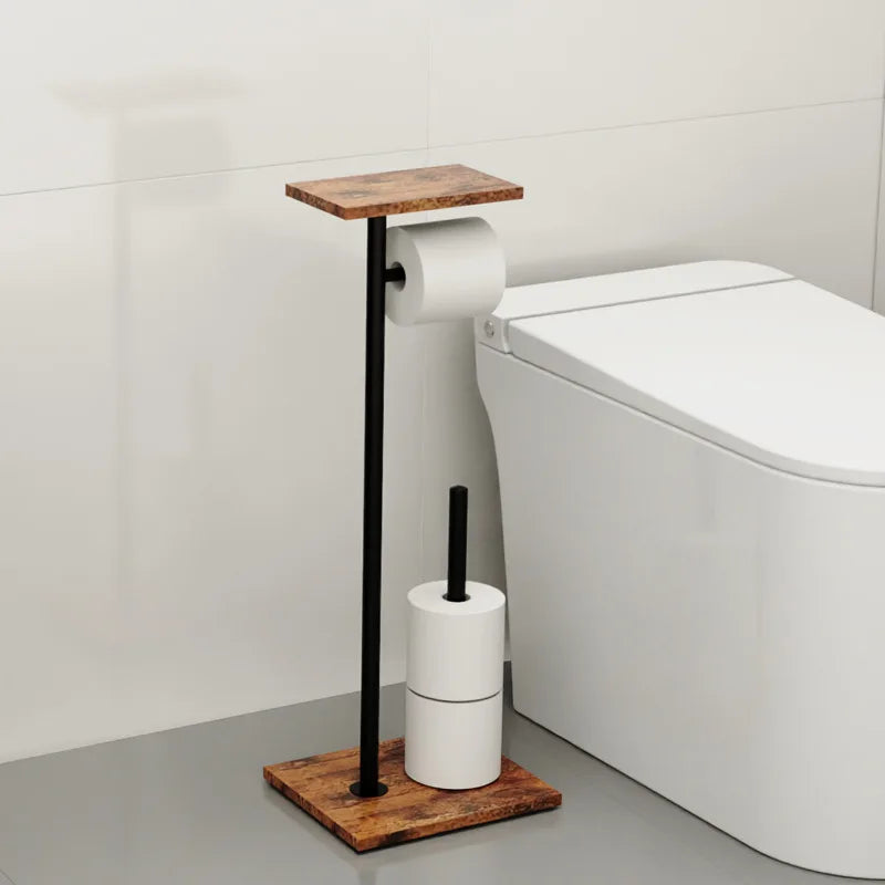 Freestanding Toilet Paper Holder | Phone and Accessory Shelf | Durable Stand | BathBridge