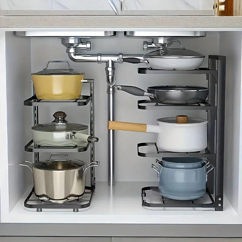 Pot and Pan Rack | Customizable Heights | Space-Saving Cabinet Organizer | PanVault