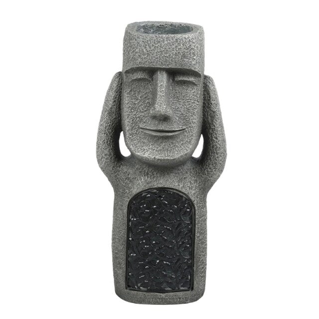 Easter Island Statue Garden Planter | Resin Construction | Three Character Options | Isleglow
