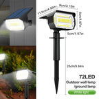 Solar-Powered 3-Mode Weatherproof LED Spotlight (RGB & Warm White)