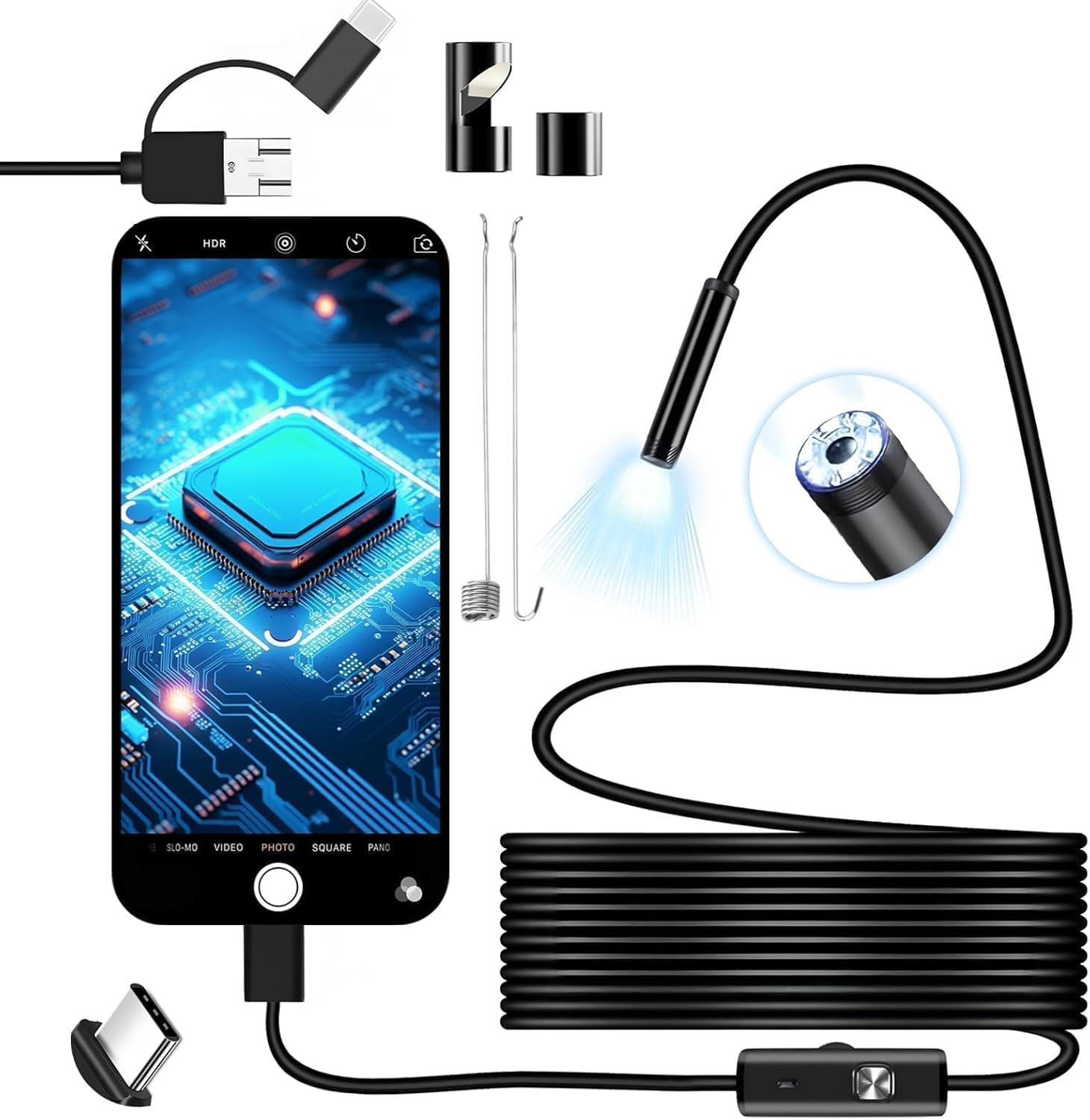 Endoscope Camera | Waterproof Inspection Cam | HD Clarity with LED Illumination | ScopeMate