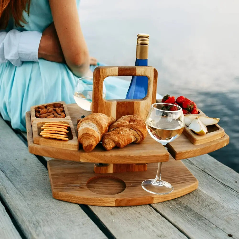Picnic Table | Featuring Bottle and Glass Holder | Snack Storage | PicknickWerk