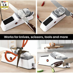 Knife Sharpener | Dual-Stage Honing | Secure Guide Slots | Cutting Performance